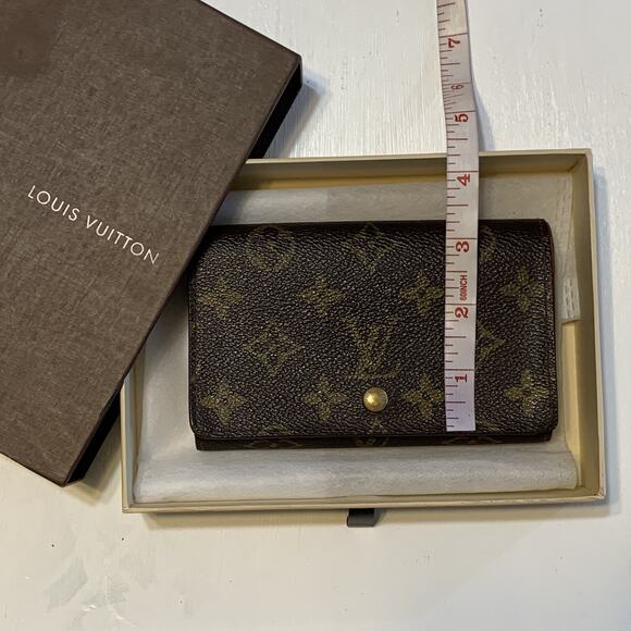 Vintage 90s Louis Vuitton Monogram Porte Monnaie Billets Tresor Wallet w/ Box - Picture 14 of 16